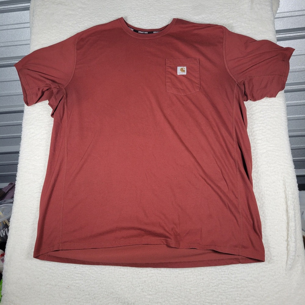 Carhartt Force T-Shirt Mens 3XL Tall Burnt Orange Relaxed Fit Pocket TK6652-M